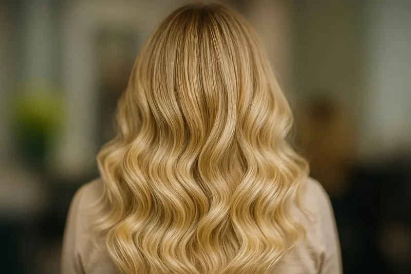 Ondas rubias con movimiento